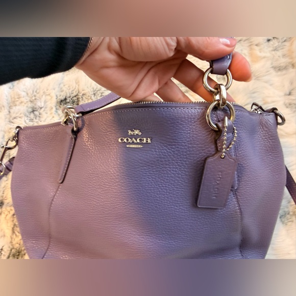 Coach Lavender Leather Tote Bag - Picture 9 of 11